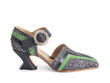 Honour Blue/Green Square toe mary jane: Profile outside