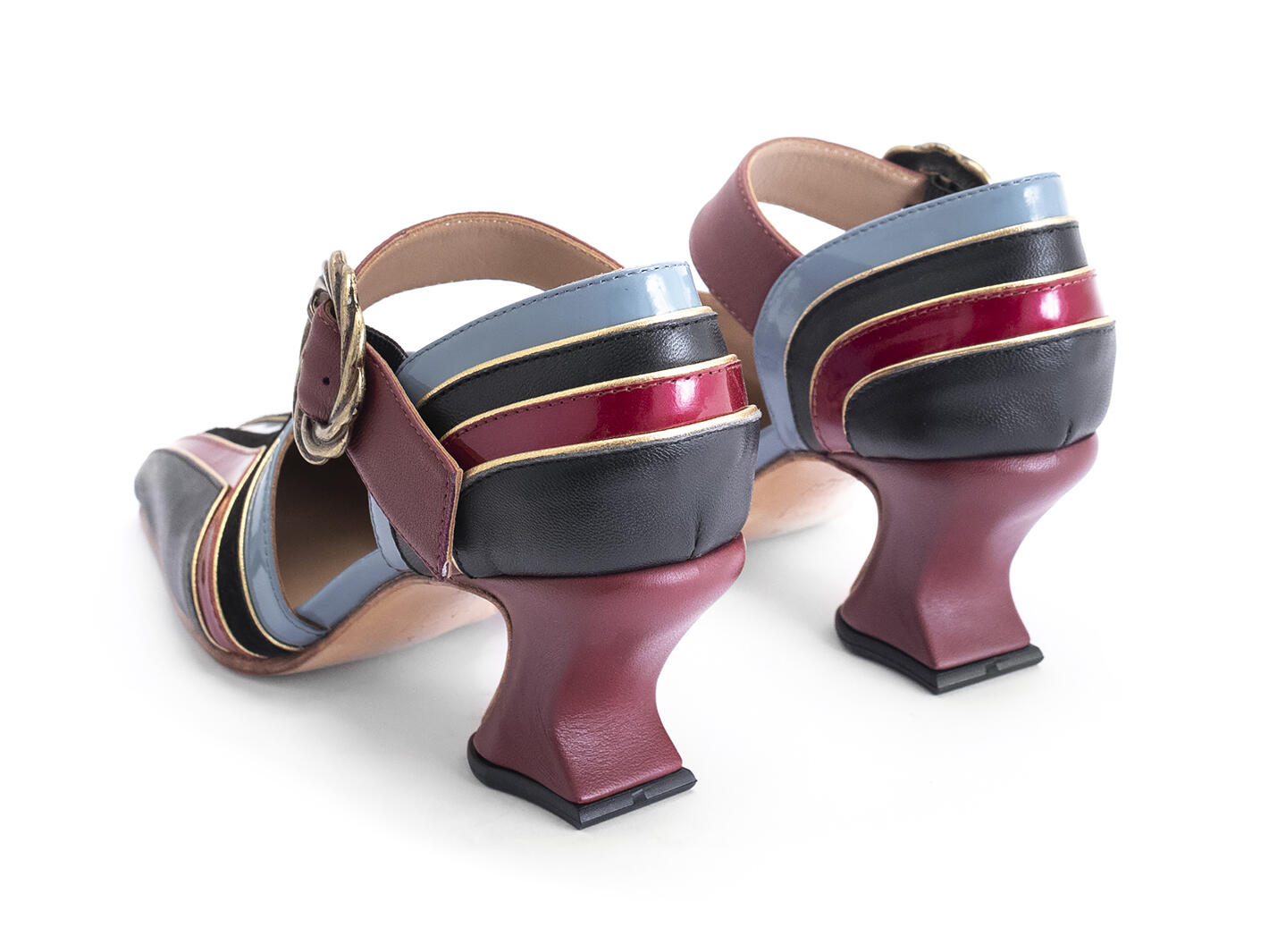 Honour Burgundy Square toe mary jane: Back