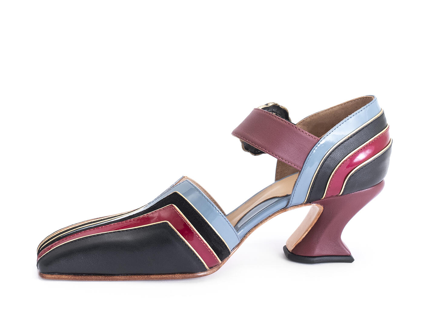 Honour Burgundy Square toe mary jane: Profile inside