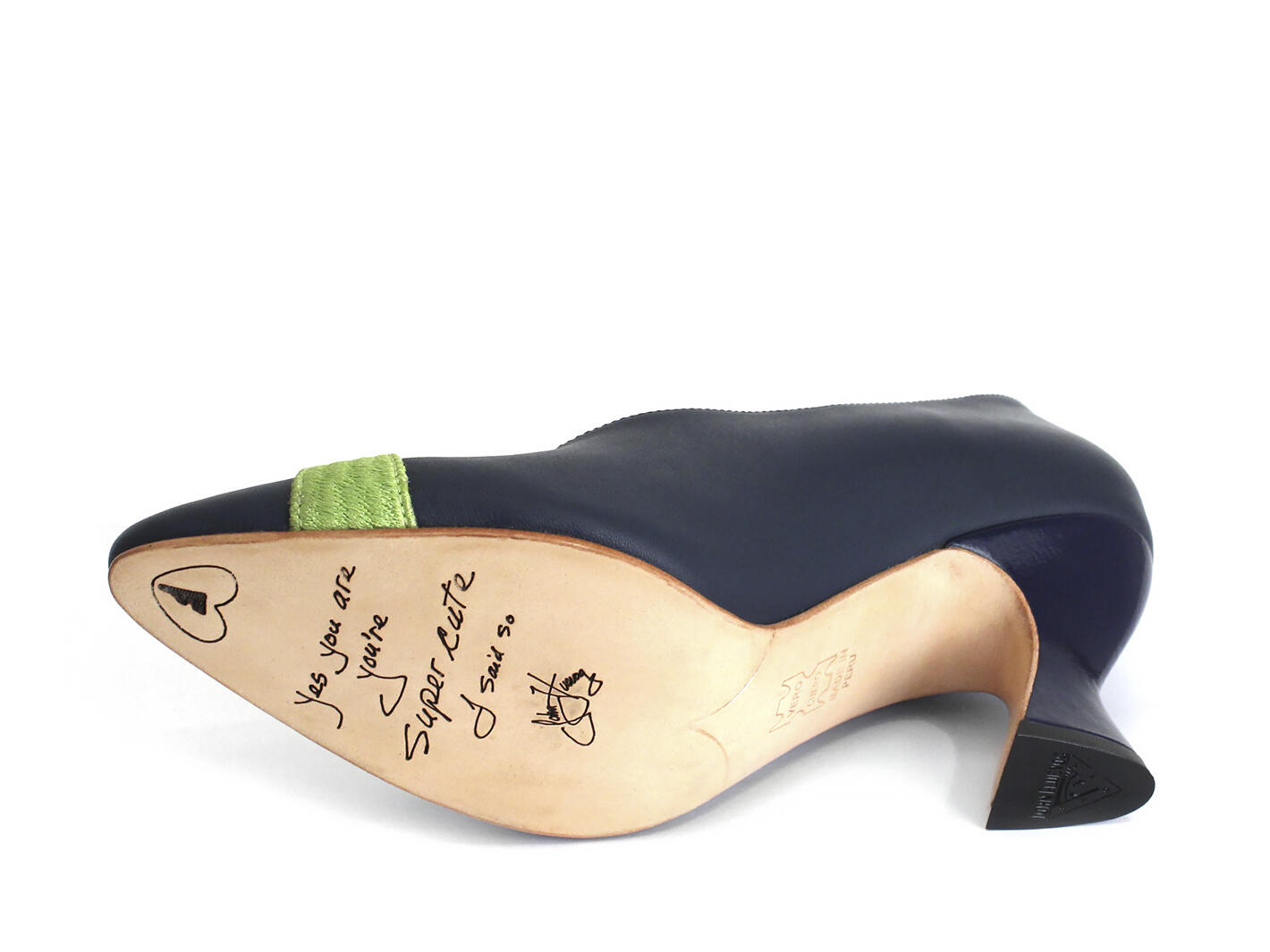 Hotchkiss Blue/Green Embroidered Pumps: Sole
