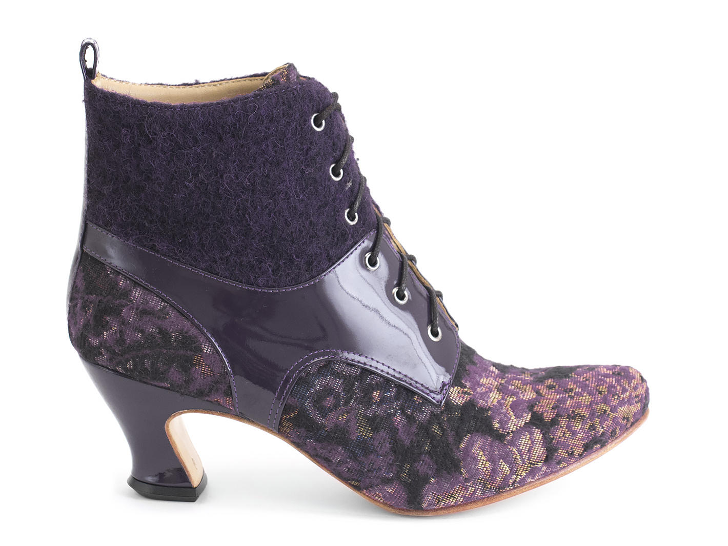 Iguazu Purple Harness lace-up ankle boot: Profile outside