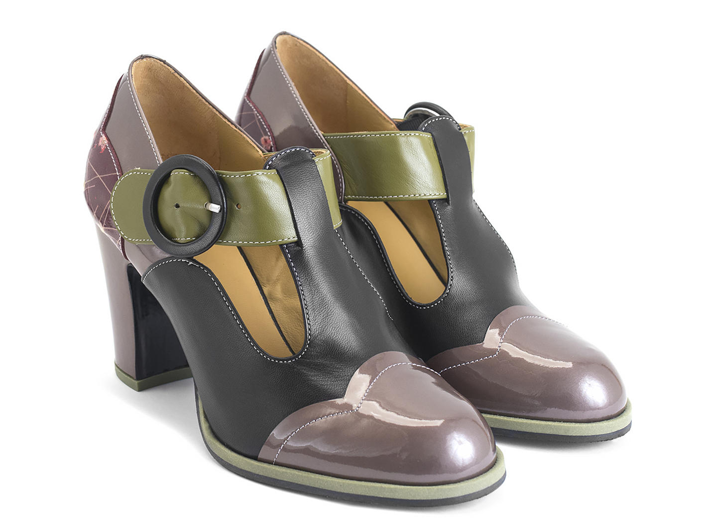Ilona Raisin Talon salomé contrasté: Quarter view