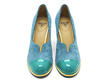 Iris Bleu Escarpin embossé: Front
