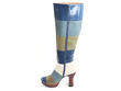 Ishq Blue, Green & Ivory Tall striped boot: Profile inside