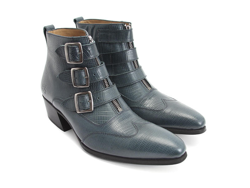 Jack - Petrol Blue | Triple-Strap Boots | Fluevog Shoes