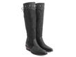 Janis Black Knee-high boot with studs: Quarter view