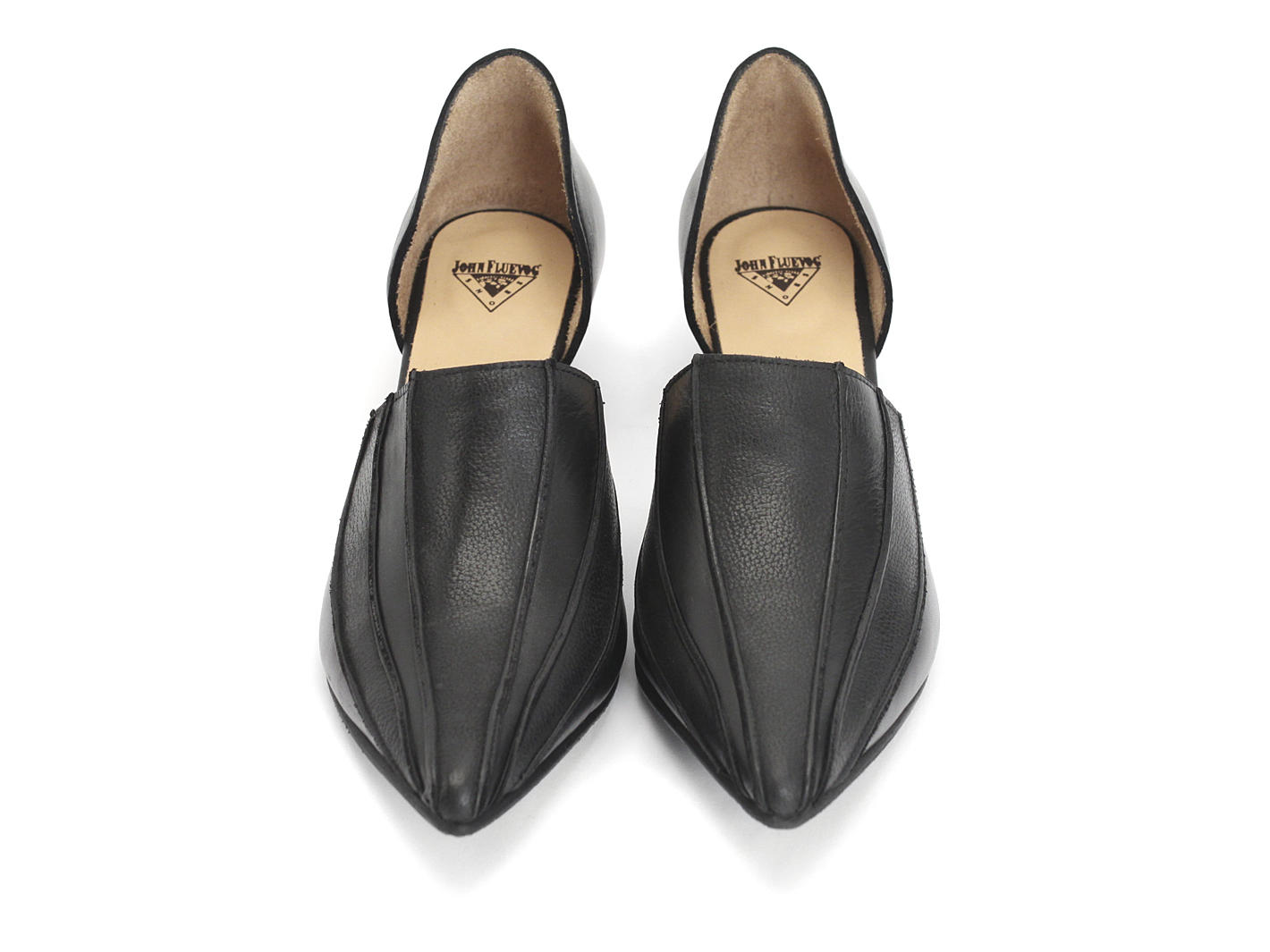 Jessica Black Pointed Slip-On D'Orsay Shoe: Front