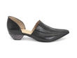 Jessica Black Pointed Slip-On D'Orsay Shoe: Profile outside