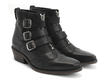Jett Black Triple-Buckle Leather boot: Quarter view