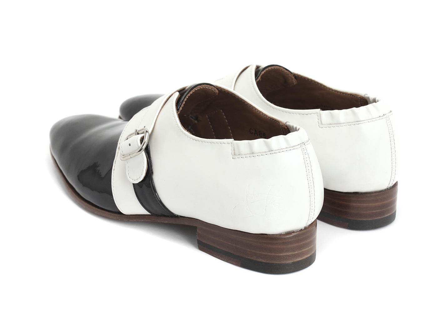 Johnston Black & White Single monkstrap shoe: Back