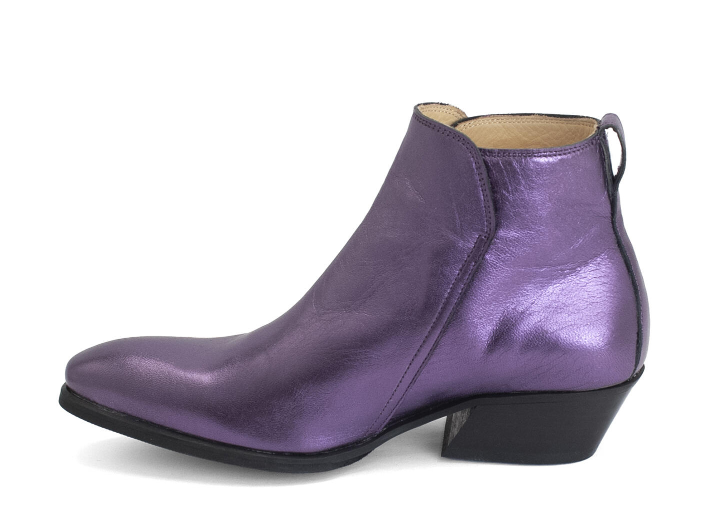Joplin: Femme Violet Zip-Up Ankle Boots: Profile inside