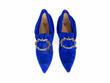 Juliette Royal Blue Pumps with a Ruffle Buckle: Front