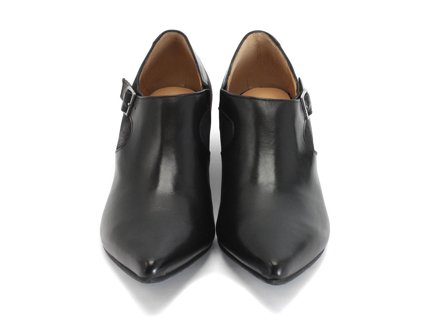 Justine Noir Pointy toed low heel: Front