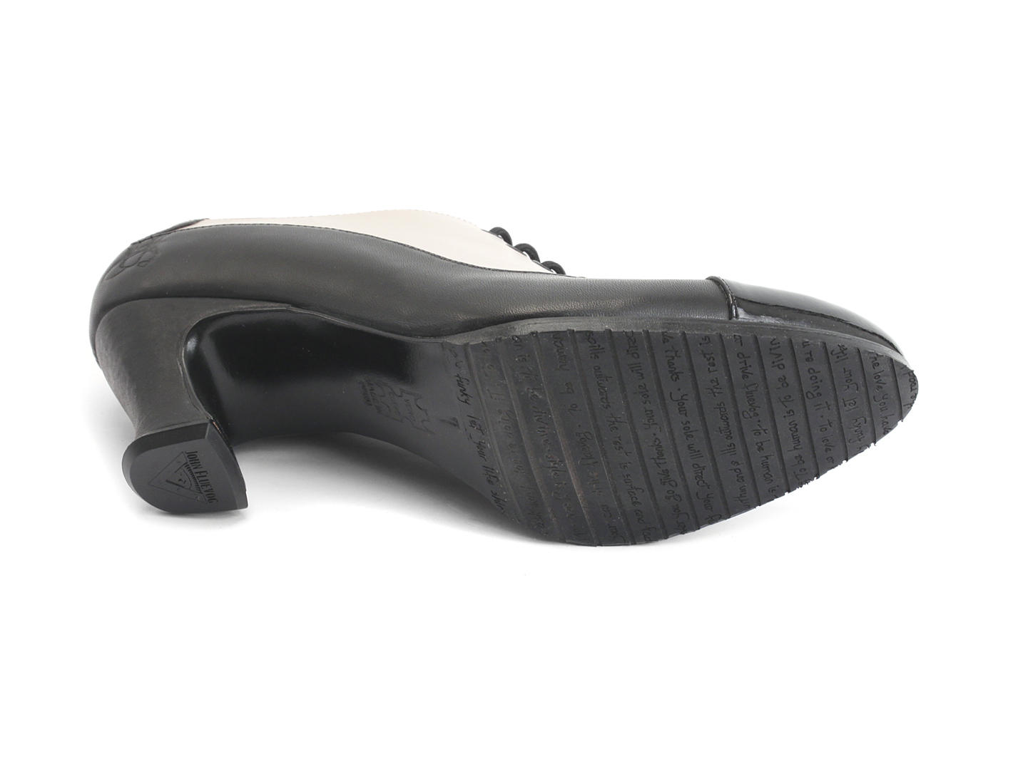 K2 Black & Cream Two-Toned Oxford Heel: Sole