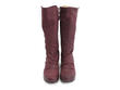 Kanawa Burgundy Slouchy Leather Boot: Front