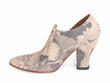 Kendra Beige/Grey Floral Pointed-Toe Leather Heels: Profile inside