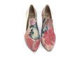 Kendra Floral & Cream Pointed-Toe Leather Heels: Front