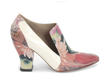 Kendra Floral & Cream Pointed-Toe Leather Heels: Profile outside