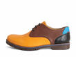 Kenn Orange/Brown/Black Contrast Derby Shoes: Profile outside