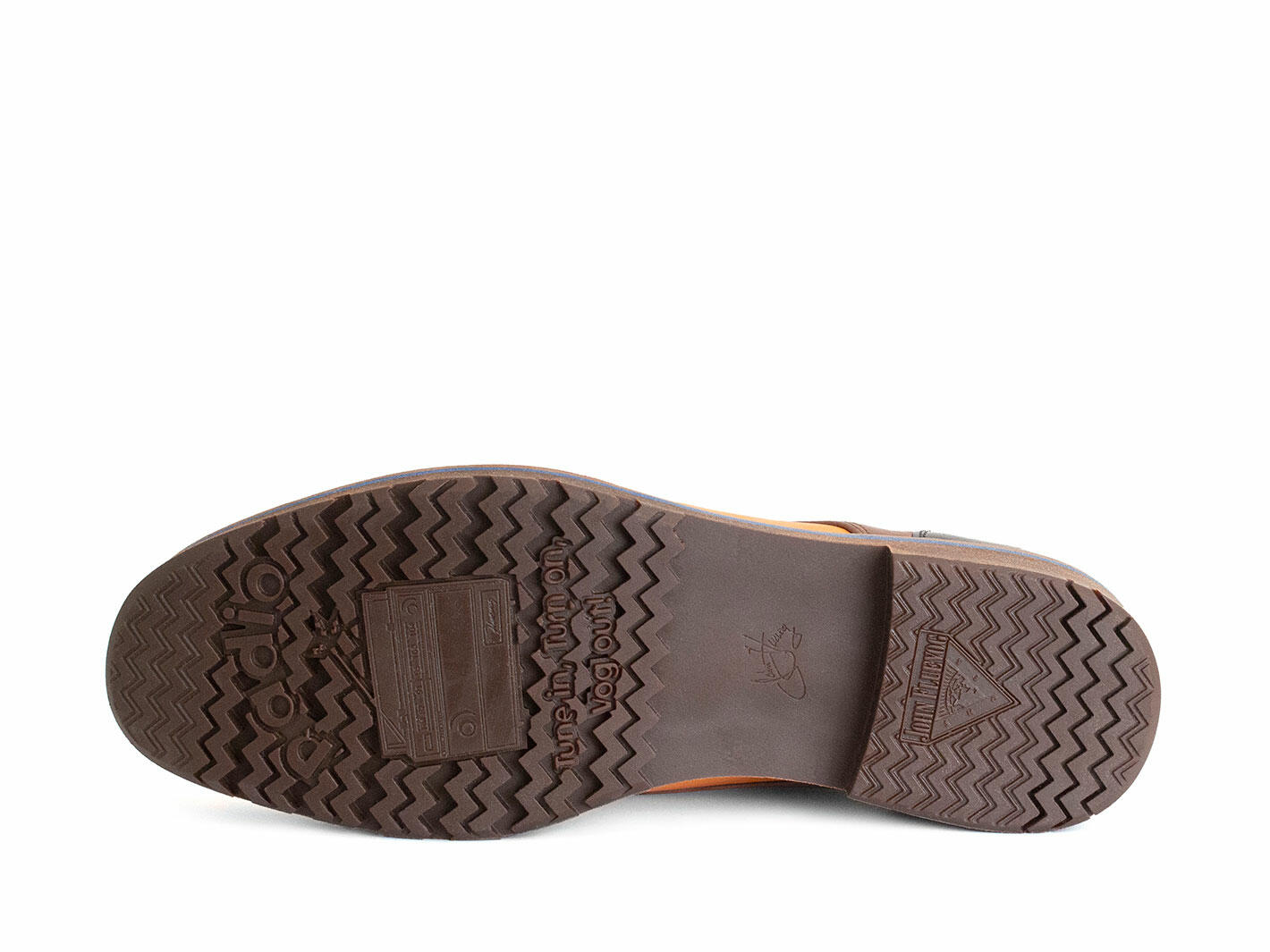 Kenn Orange/Brown/Black Contrast Derby Shoes: Sole