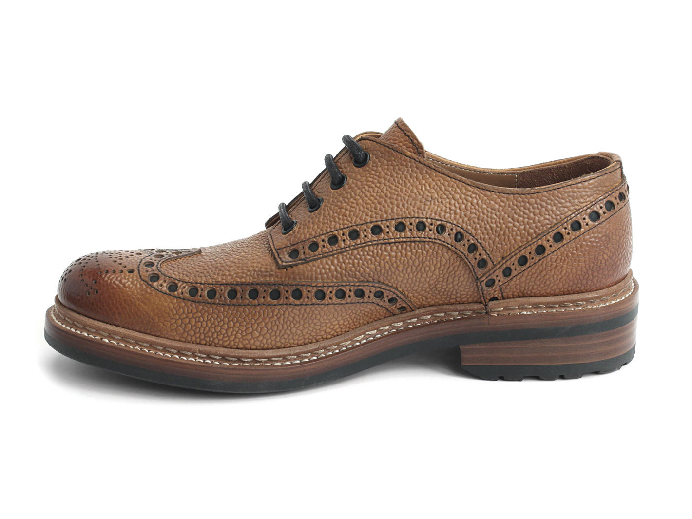 Kennedy Tan Brogued lace-up derby wingtip: Profile inside