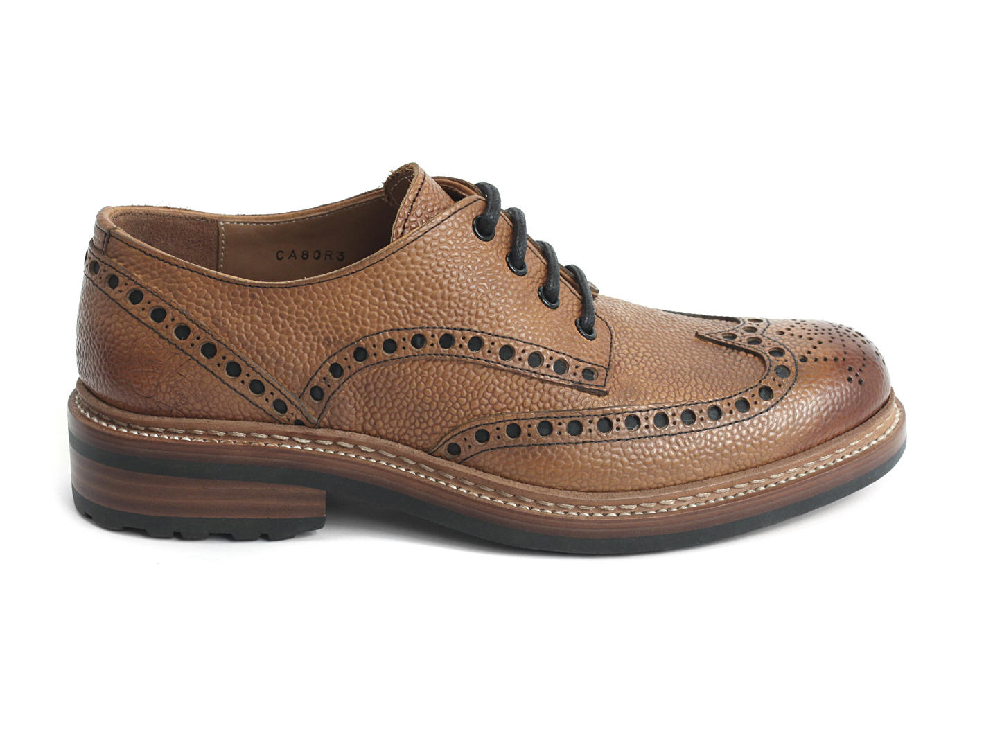 Kennedy Tan Brogued lace-up derby wingtip: Profile outside