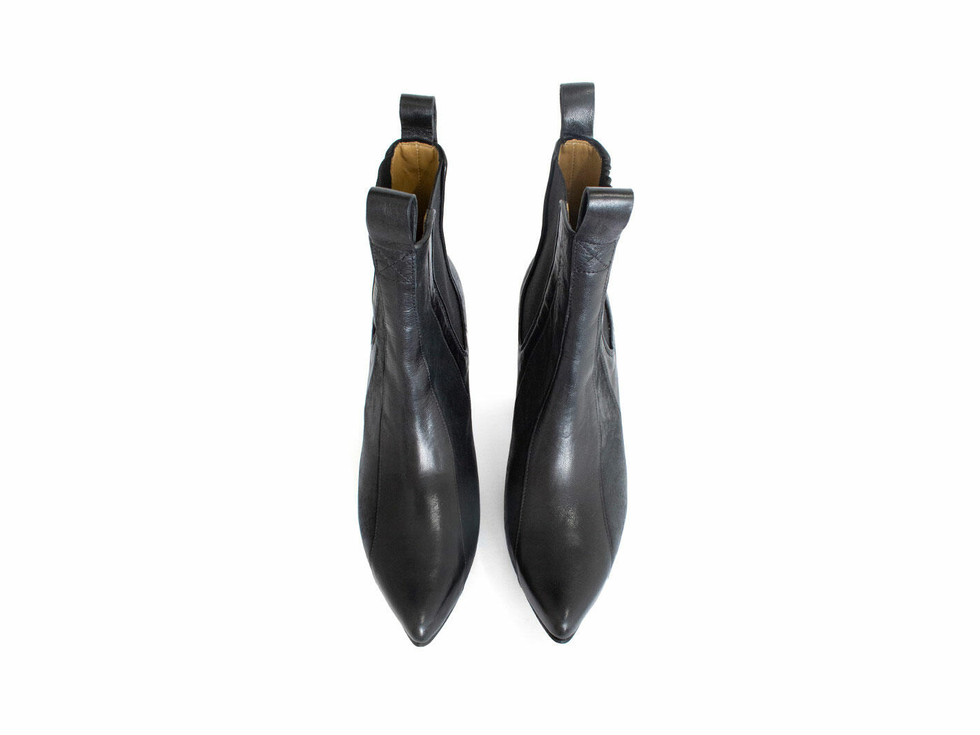 Le Mans Black Platform Chelsea Boots: Front