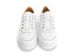 Leeside White Lace-Up Sneakers: Front
