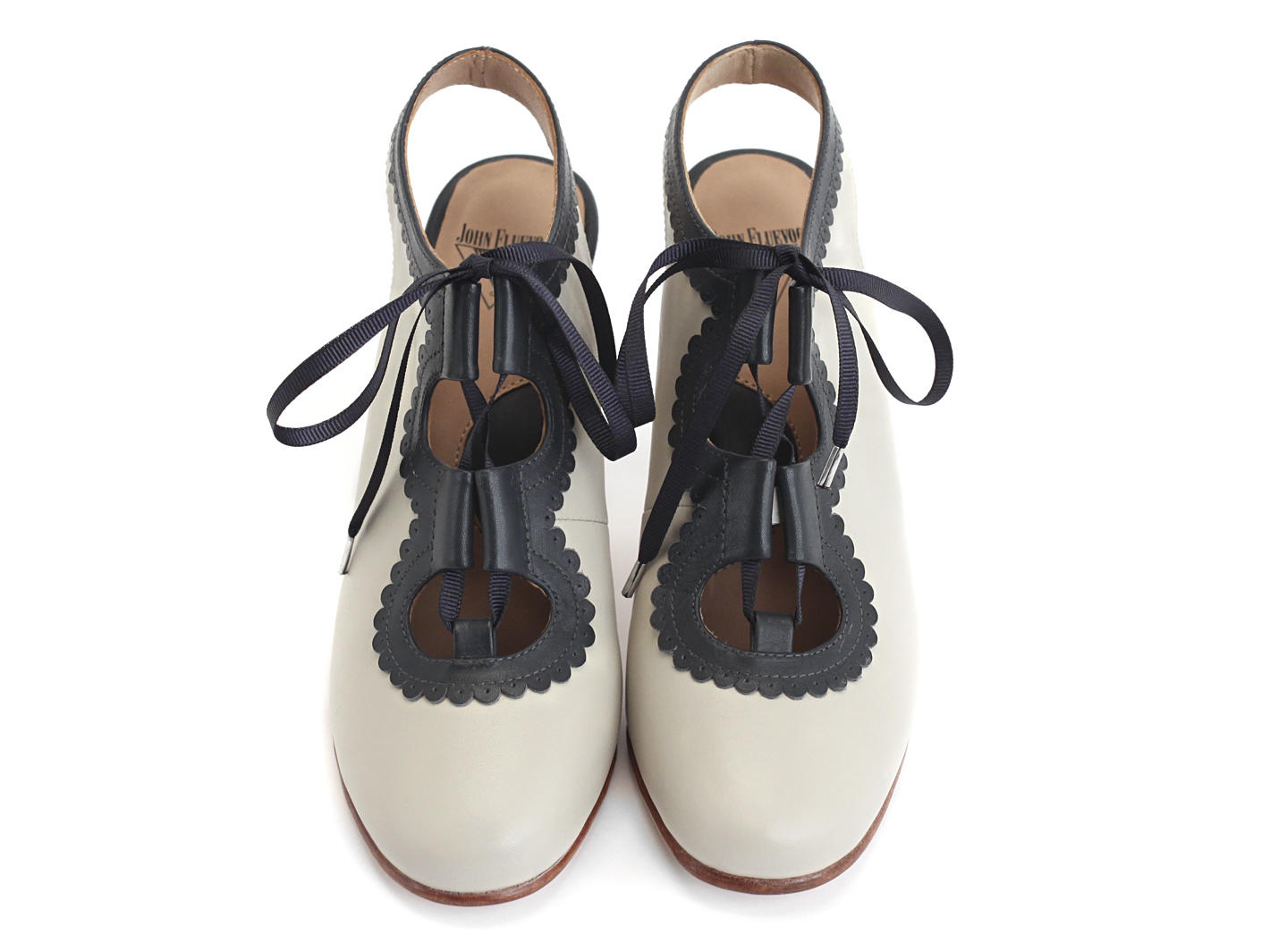 Levitation Grey Slingback with scalloped trim: Front