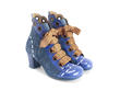 Licia Blue/Birds Scalloped ankle boot: Quarter view