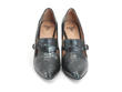 Linda Clayton Bleu serpent Buckled Loafer Heel: Front