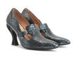 Linda Clayton Bleu serpent Buckled Loafer Heel: Quarter view