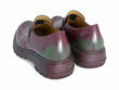 Linggo Purple/Green Leather Loafers with Rubber Soles: Back