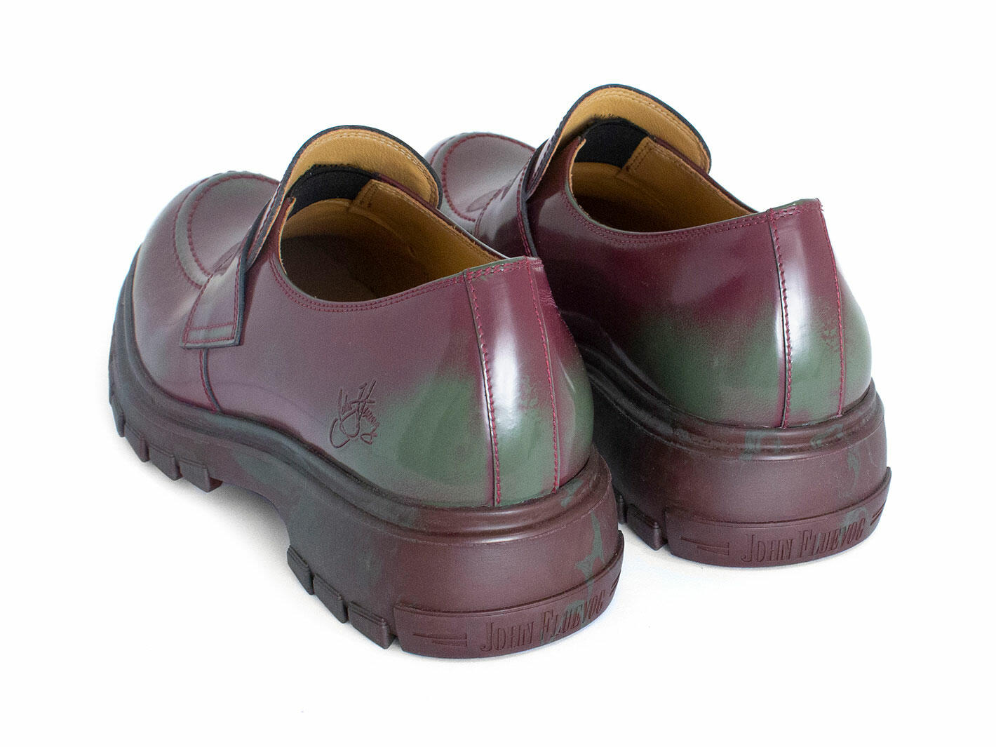 Linggo Violet/Vert Flâneur en cuir à logo: Back