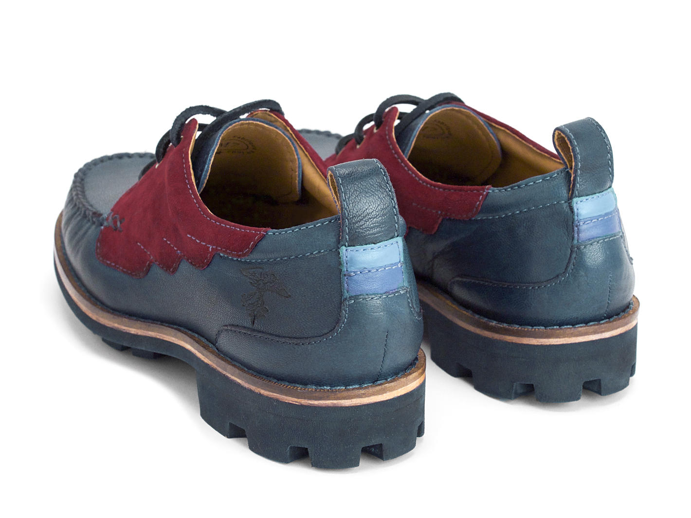 Little Wing Blue Boat shoe with wings: Back