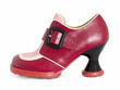 Lolly Pink/Burgundy Contrast Buckle Shoes: Profile outside
