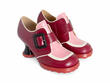 Lolly Pink/Burgundy Contrast Buckle Shoes: Quarter view