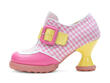 Lolly Pink/Yellow Contrast Buckle Shoes: Profile outside
