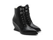 Looney Black Lace-up wedge boot: Quarter view