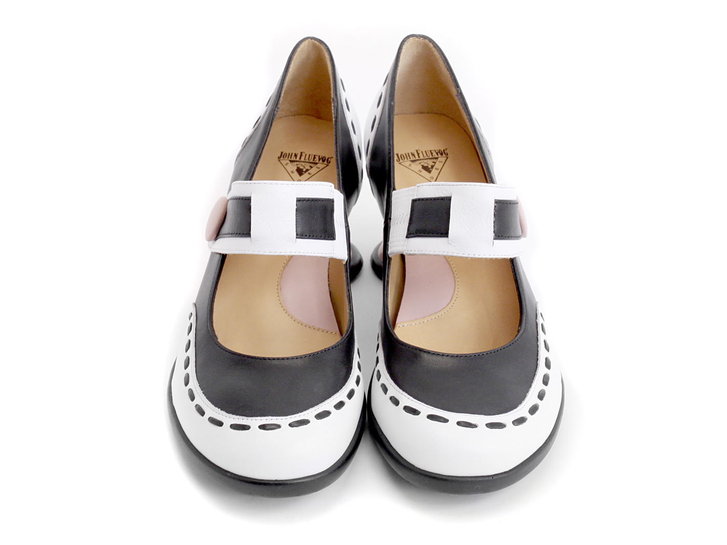 Loyalist Black & White Vintage style mary jane: Front