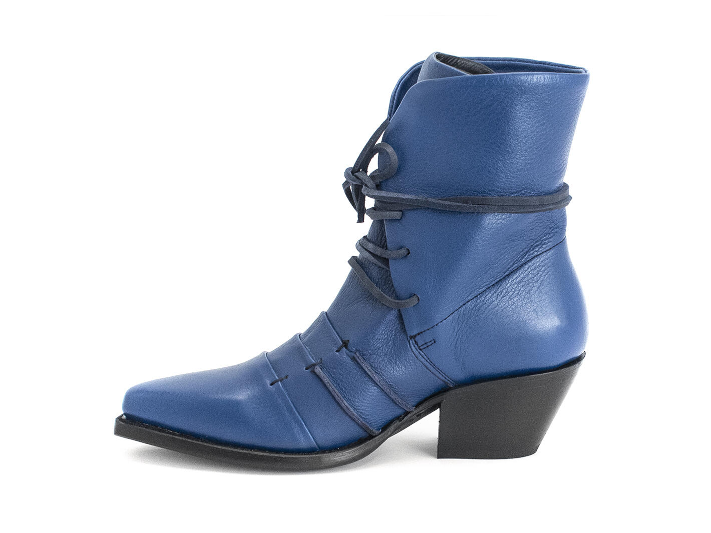 Luana Blue Lace-up ankle boot: Profile inside