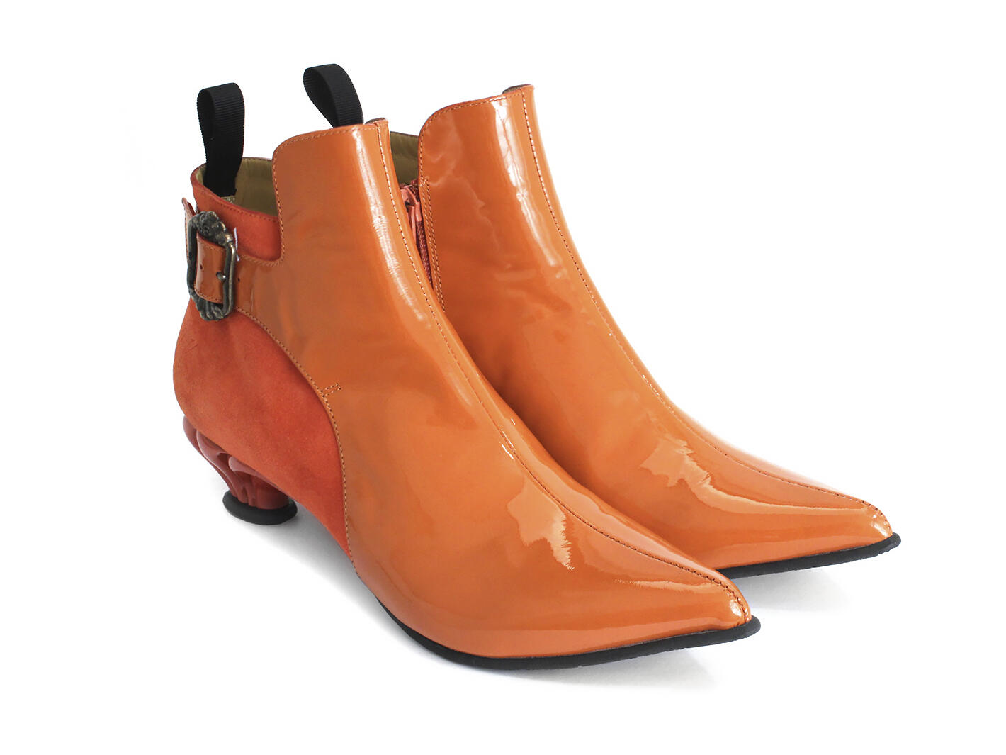 Lucidota Orange Dainty ankle boot: Quarter view