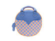 Lucy Bleu/Orange Sac rond en cuir