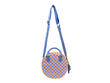 Lucy Bleu/Orange Sac rond en cuir