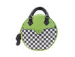 Lucy Green/Check Round leather bag