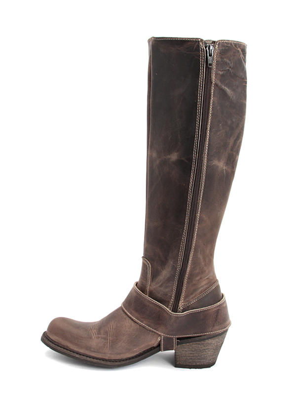 Luna Brun Tall buckled boot