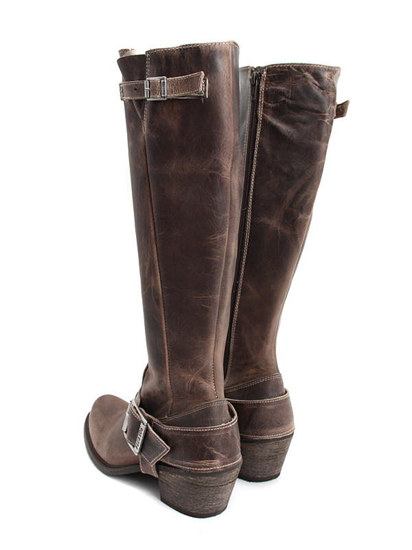 Luna Brun Tall buckled boot