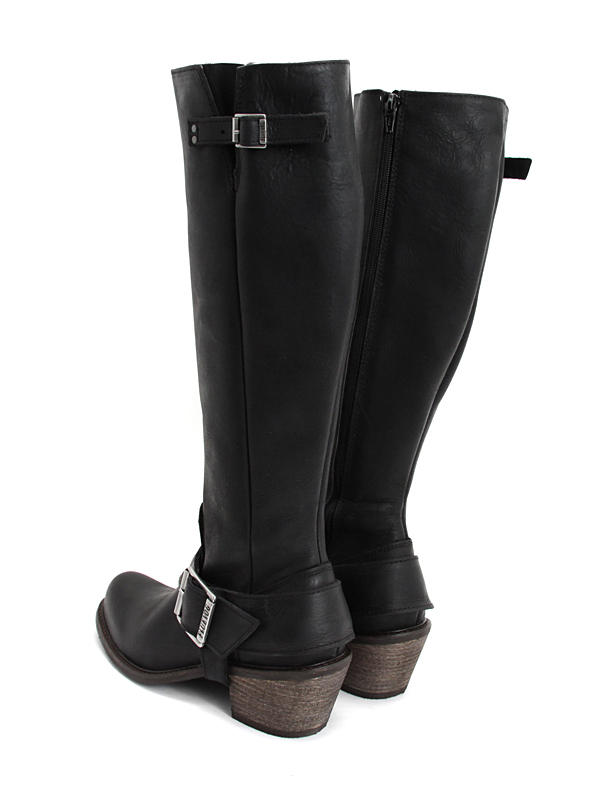 Luna Noir Tall buckled boot