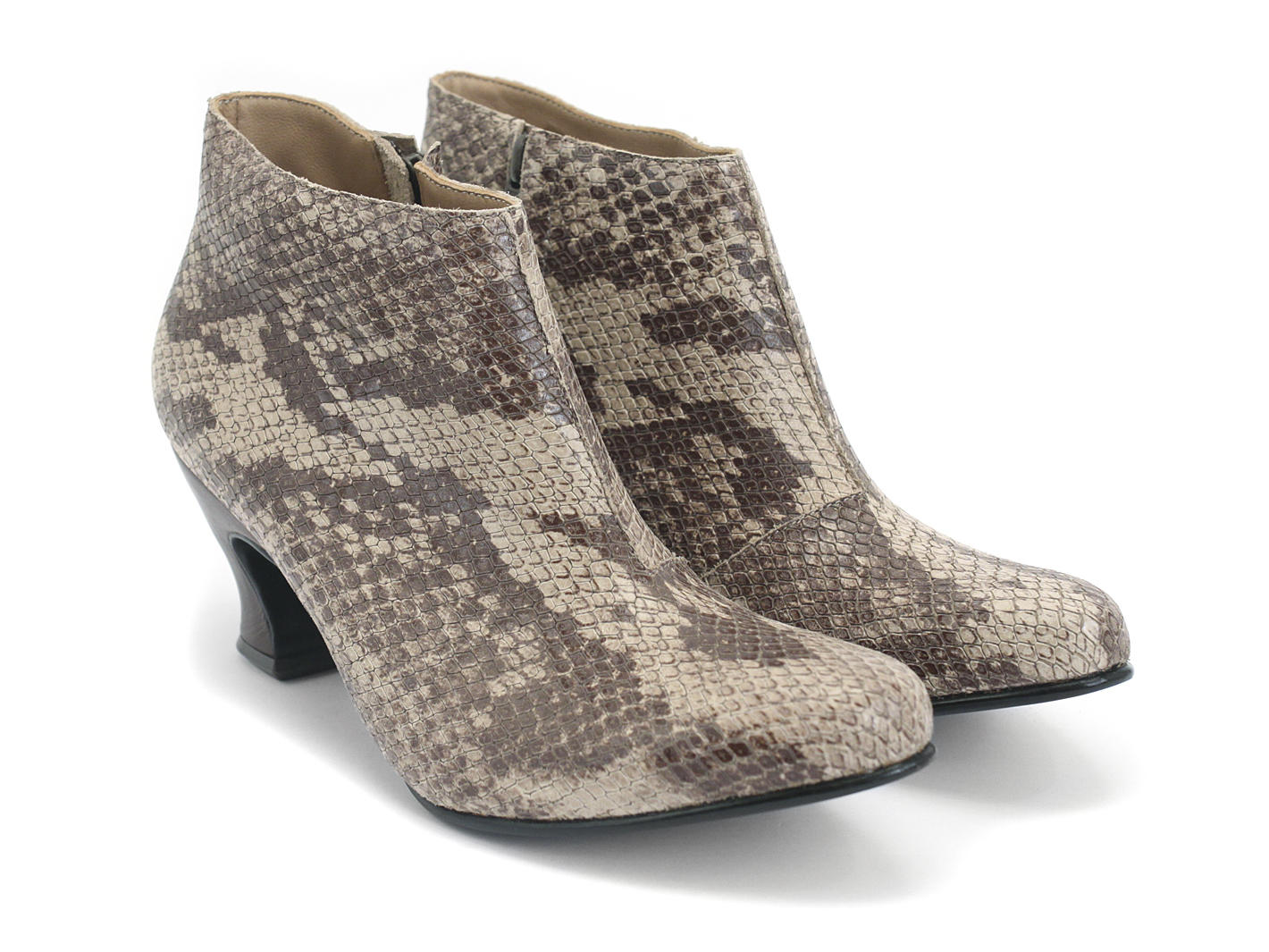 Lynx Brown Snake Low-heeled ankle boot