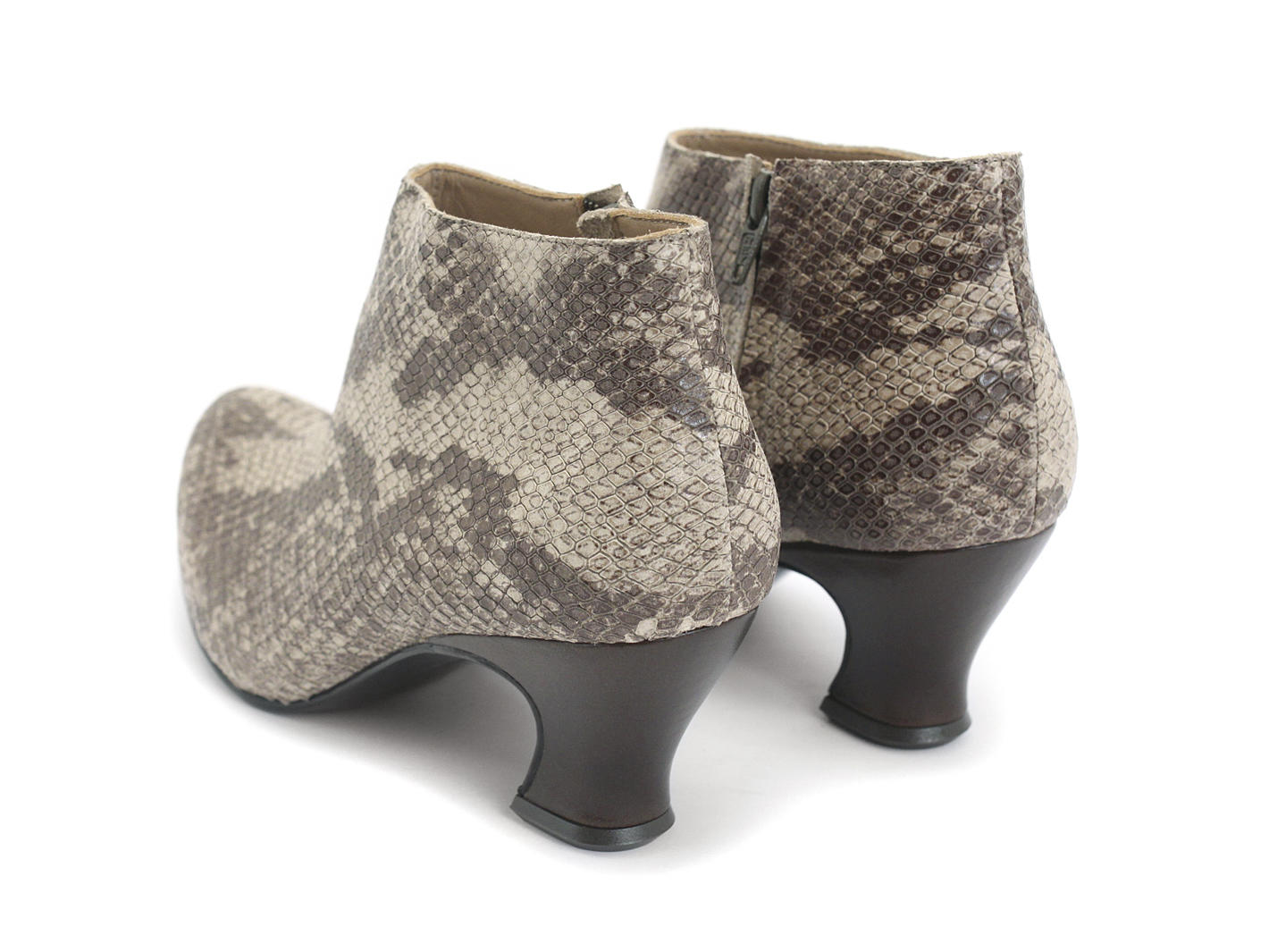 Lynx Brown Snake Low-heeled ankle boot